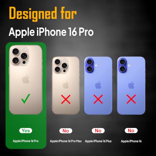 Image of ZAP CASE Matte Kickstand Case for iPhone 16 Pro | Magsafe Compatible | Premium Polycarbonate Back + Flexible TPU Bumper | Foldable Stand | Military-Grade Drop Protection | Anti-Fingerprint | Black