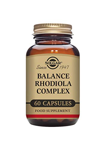 Solgar, Balance Rodiola Complex, Multinutriente y herbario, Vitaminas Grupo B, Funcionamiento del sistema nervioso, 60 Cápsulas vegetales