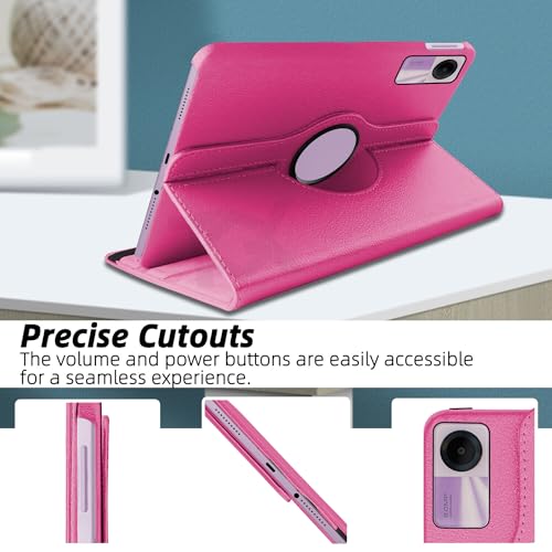Image of TGK Rotating Cover for Redmi Pad SE 11 inch 360 Degree Leather Flip Case (Hot Pink)