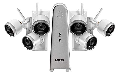Lorex 1080p HD Wire Free Camera System, 6 Rechargable Cameras, 2-Way Audio Speaker-Mic