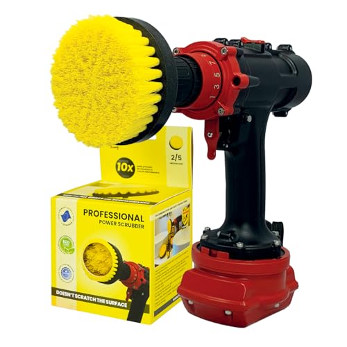 Kornely Premium Bohrbürste Professional – Mittelweich 10 cm Gelb | Kratzfreie Reinigungsbürste für Fliesen, Fugen, Badewannen, Duschen, Keramikspülen, Fiberglas und Küchenoberflächen