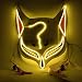 VickyPOP Fox Cosplay Mask Halloween LED Mask Party Props (Yellow)