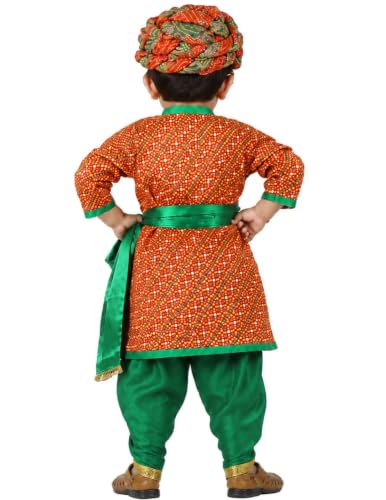 Image of BookMyCostume Rajasthani Indian State Fancy Dress Costume for Boys and Men | With Pagdi 6-7 years