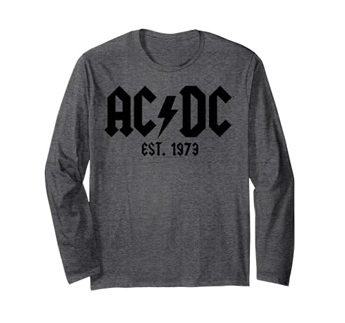 Image of AC/DC - Let There Be Rock Long Sleeve T-Shirt, Adult Unisex, Dark Heather Grey, Large