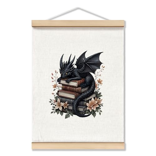 TopXmai Black Book Dragon Wall Art Decor,Dragon Gifts for Women Girls Men,Gifts For Books...