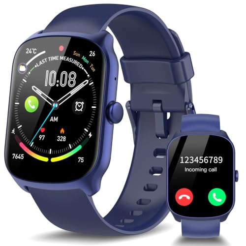 Csasan Smartwatch Damen Herren, 1,95" HD Touchscreen Smart Watch mit Telefonfunktion, 110 Sportmodi Sportuhr, IP68 Wasserdicht Fitnessuhr mit Schrittzähler/Herzfrequenzmonitor/Schlafmonitor, Blau