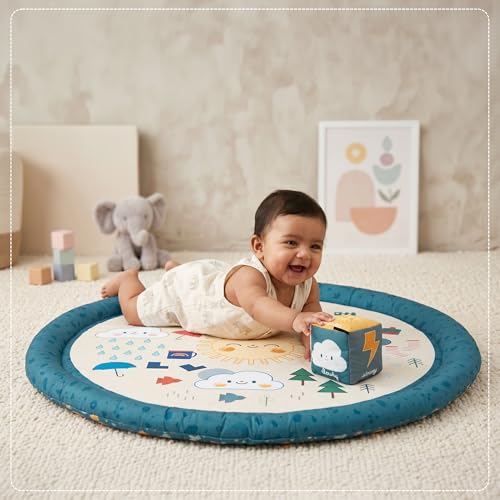 Image of Tidy Sleep Baby Play Mat | Activity Play Mat with 1 Dice Cube Toys, | Foldable & Travel-Friendly (Weather Today)