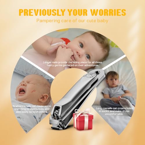 Image of FVION Kids Nail Clippers, Small Jaw Baby Nail Clipper Trimmers for Infants and Toddlers, Precision Children Nail Clippers Nail Grooming Tool for Tiny Fingers and Toes - Silver
