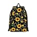 GVGOAGL Golden Sunflower Fashion Flower Backpack for Girls Boys Women Lightweight Canvas Bookbag Casual Daypack for Travel Outdoor Camping, 17 Inch