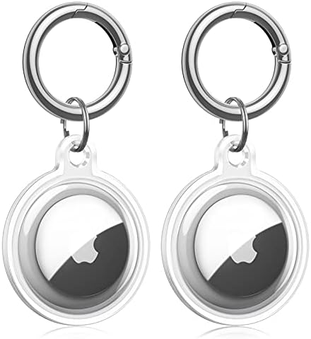 FINTIE Keyring for Airtag 2021, [2 Pack] TPU Keychain Case for Airtag, Portable Anti-Lost Scratch-Resistant Holder Accessory for Airtags/Finder/Tracker, Transparent