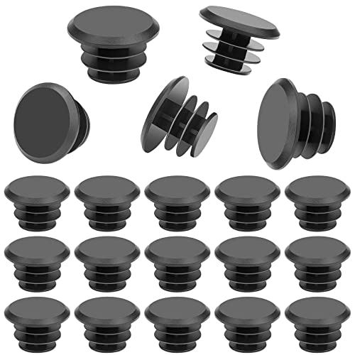Srutueo 50Pcs Mountain Bike Bar Plugs Road Bicycle Handlebar End Plugs Handlebar Caps Plastic Handle Grip Bar End Stoppers, black