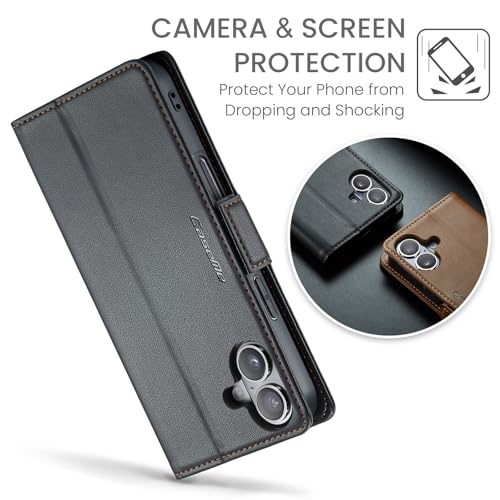 Coque iPhone 16 Plus anti piratage RFID étui portefeuille clapet