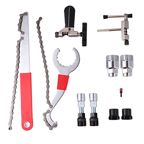 POPETPOP 1set Bicycle Repair Tool Kit Includes Bottom Bracket Remover Chain Breaker Three One Shaft Tool and More Durable High-Hardness for Mountain and Road Bikes