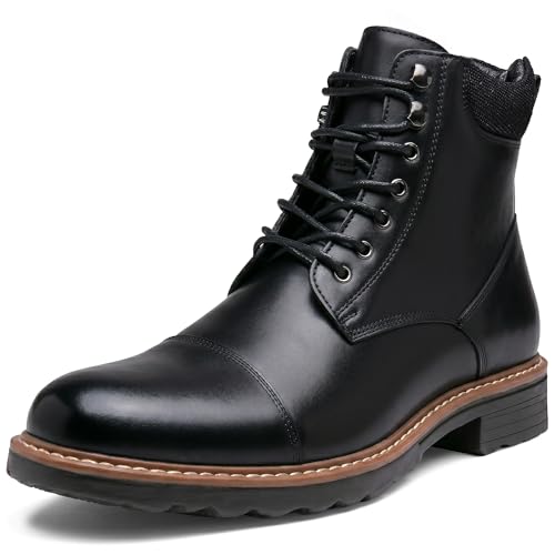 Image of Jousen Mens Chukka Boots Leather Dress Boots for Men Retro Ankle Boots Mens High Top Boots