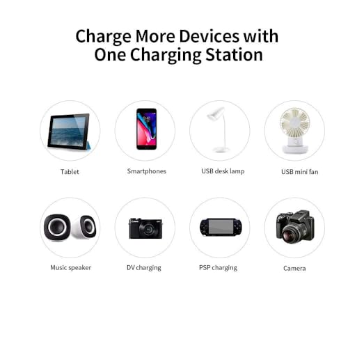 Image of Electro Wolf Smart 40 Ports USB Hub Charging Station Power Outlet Multi Port Speed Dock Charger Suitable for Hotels, Shops, Schools, Shopping Mall and Travel - Black (40 USB Port)