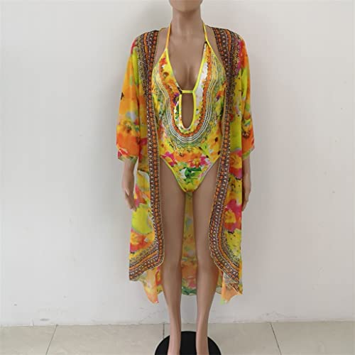 Maillot de bain floral 2 pièces femme avec cover up pour plage et swimwear