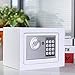 Produktbild Himimi Tresor Klein Elektronischer Safe Schlüsseltresor Minisafe Wandtresor Minitresor Stahlsafe Möbeltresor Wandsafe Weiß 23 x 17 x 17 cm