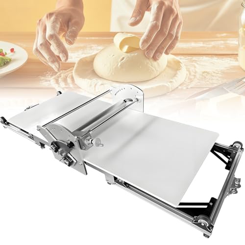 GLBMXDD Laminoir électrique Professionnel 40 Pouces, Machine à laminer Pliable en Acier Inoxydable, épaisseur réglable de 2 à 30 mm pour Croissants, pâte feuilletée et tartelettes aux œufs