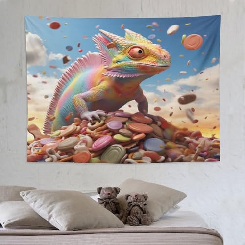 Tapisserie caméléon PAZZK 150x200cm pour decoration murale de salon