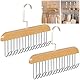 2 Stück Holz Kleiderbügel Krawattemhalter,28x18x3 cm Gürtelhalter Kleiderschrank,Kleiderbügel mit 8 Haken Krawattenbügel Drehbarer,Aufbewahrung Aufhänger,Gürtelbügel,für Hosenträger,Krawatten,Schals