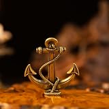 CHOVY 100% Solid Brass Anchor Decor, Vintage Nautical Paperweight for Office Desk...