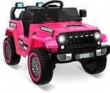 GarveeLife 12v Kinder Elektro-LKW Mit Fernbedienung, 2x35w Motoren, 5 Km/h, Musikplayer, Federung, LED, Sicherheitsgurt, Geschenk Für Jungen Und Mädchen