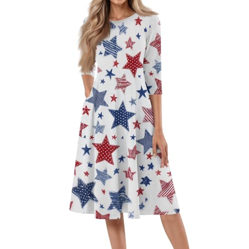 Robe col rond manches trois quarts pour briller en journée comme en soirée