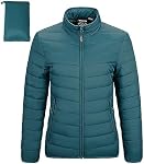 Outdoor Ventures Women's Packable Full-Zip Short Puffer Jacket Insulated Quilted Warm Lightweight Winter Coat