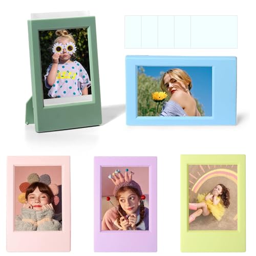 wogozan Mini 3 Inch Film Photo Picture Frame for Fujifilm Instax Mini 12/11/9/8/7+/EVO and Polaroid 2x3 Frame Colorful Wallet Size Photo Tabletop Display Use (5 Pack)