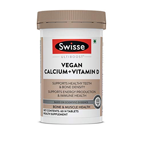 Swisse Ultiboost Plant based Vegan Calcium + Vitamin D3 Supplements for Immunity, Stronger Bones & Muscles – 60 Tablets, made with advanced formulation Swisse Ultiboost Plant based Vegan Calcium + Vitamin D3 Supplements for Immunity, Stronger Bones & Muscles – 60 Tablets, made with advanced formulation