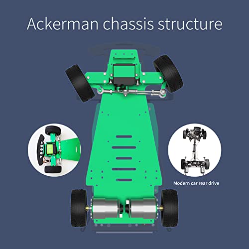 Yahboom Robot Car Chassis Ackerman Steering Chassis 520 Coded Geared Motor DIY Platform Kit for Arduino Raspberry Electronic Competition Remote Control RC Toy for Teen Maker(Ackerman Steering Chassis) - Thumbnail 3