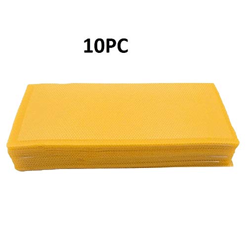 VBVA 10 PCS Wax Beeswax Tablets Beekeeping Honeycomb Foundation Bee Nest Bee Honey Frame Gold 5.5