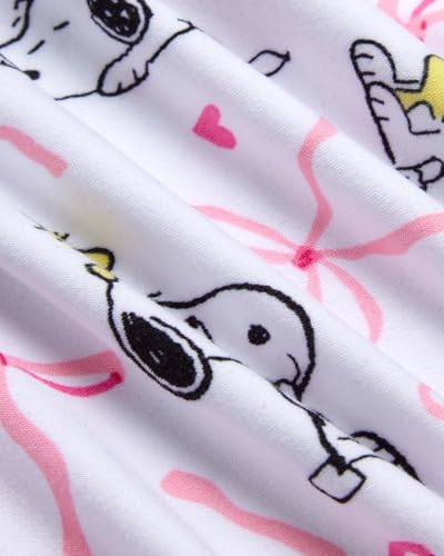 Image of COCO BRANDS Peanuts Snoopy Strawberry Shortcake Womens Pajama Sets - 2 Piece Short Sleeve Sleep Shirt and Pajama Shorts