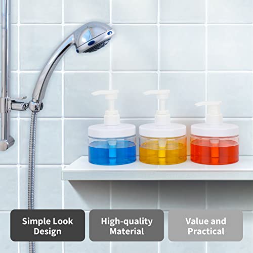 Image of Segbeauty Plastic Pump Bottles Clear, 3 Pack of 10.1oz Refillable Wide Mouth Lotion Dispenser with Labels, 300ml Empty Shampoo and Conditioner Bottle Liquid Soap Container for Travel Hotel Bathroom