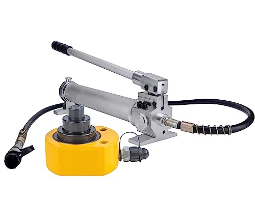 30T Hydraulic Jack+Aluminum Alloy Hydraulic Hand Pump Thin Multi-Section Mini Hydraulic Ram Jack 2.12