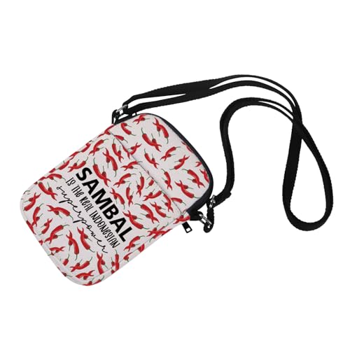 A bolsa tiracolo indonésia Foodie Lover Gift Samba é a verdadeira bolsa transversal de superpotência indonésia para amantes de comida asiática Sambal, Samba