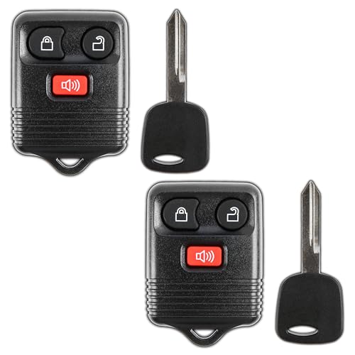 KeylessOption Keyless Entry Remote Control Fob Uncut Blank Car Ignition Key For GQ43VT11T, CWTWB1U345 (Pack of 2)
