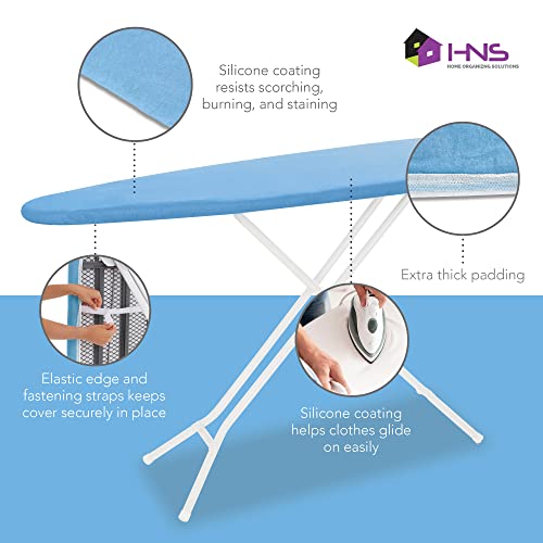Holdn’ Storage Ironing Board Cover And Pad - Iron Board Cover With Padding15 X 54" - Iron Board Cover Large Fits All Standard Sizes - Heat Reflective Iron Pad For Table Top- Blue. #TOP1