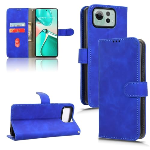 Housse Zenfone 12 Ultra étui portefeuille en cuir PU aux finitions soignées