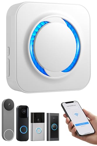 Smart WiFi Wireless Doorbell Chime for Ring, Blink, Google Nest - No Wiring/Subscription, Compatible with Alexa, No Range Limits,58 Chimes, 5 Volume, LED Flash, Easy to Setup,Ideal for Large Houses