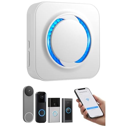 Smart WiFi Wireless Doorbell Chime for Ring, Blink, Google Nest - No Wiring/Subscription, Compatible with Alexa, No Range Limits,58 Chimes, 5 Volume, LED Flash, Easy to Setup,Ideal for Large Houses