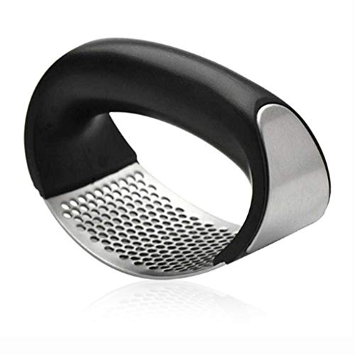 LHKJ Roestvrijstalen knoflookpers/gemberpers, ergonomische knoflooksnijder