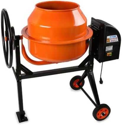 EBERTH 120L Concrete Mixer (230 V, Hand Wheel, 2 Wheels, Base Plate, Robust Engine, Sturdy Rack)