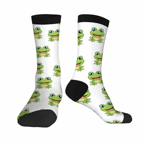 Kaxepren Frog Novelty Crazy Crew Socks for Women Men - Stay-Up Comfort All Day, Jump Toad Funny Casual Dress Socks, Cool Gifts for Him Her Men Birthday