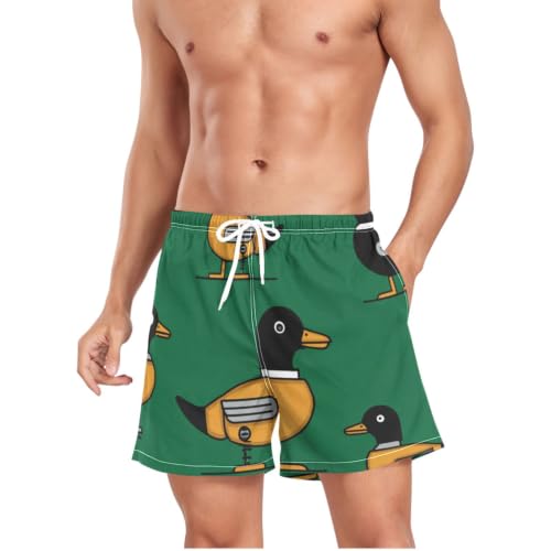 Pantalones cortos de natación verde robótico shorts de baño hombre secado rápido bañador 4