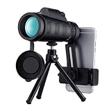 ⊙ 12X50 BAK4 MATERIAL DE PRISMA: Vea la ampliación de gran aumento 10X con una imagen nítida y brillante con una amplia lente objetivo amplia de 52 mm. Perfecto para practicar senderismo, escalada, observación de aves, observación de paisajes de vida silvestre, etc.