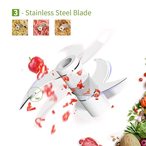 Electric Mini Garlic Press, Wireless Rechargeable Garlic Mincer, Handhold Garlic Chopper, Small Food Processor For Efficiently Cutting And Crushing- White (250Ml) #TOP3