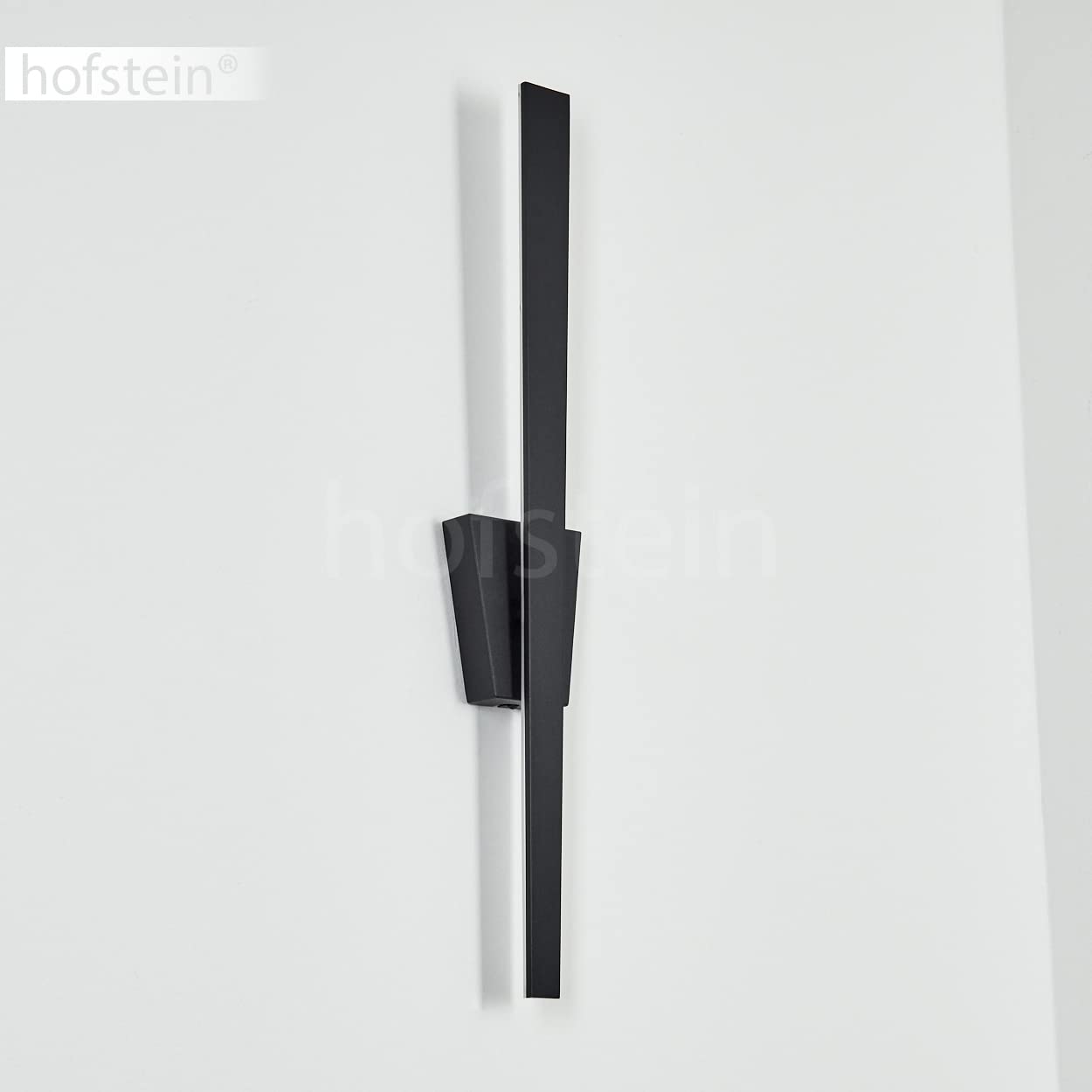 HOFSTEIN LED Wandleuchte Meels, moderne Wandlampe aus Metall/Kunststoff in Schwarz/Weiß, 480 Lumen, 3000 Kelvin, 6 Watt, Wandspot mit An-/Ausschalter und Lichteffekt, Wohnzimmer, Esszimmer, Flur