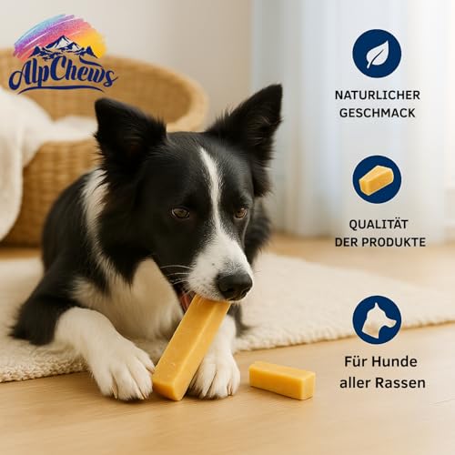 Alp Chews Hartkäse für Hunde – Extra Large 2 Stück – Natürlicher Kauknochen – Kaukäse zur Zahnpflege & Langen Kaudauer