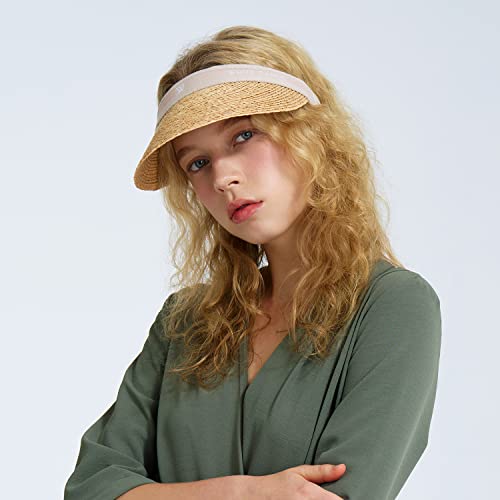 Raffia Sun Cap Visor Petra | Natural #TOP2